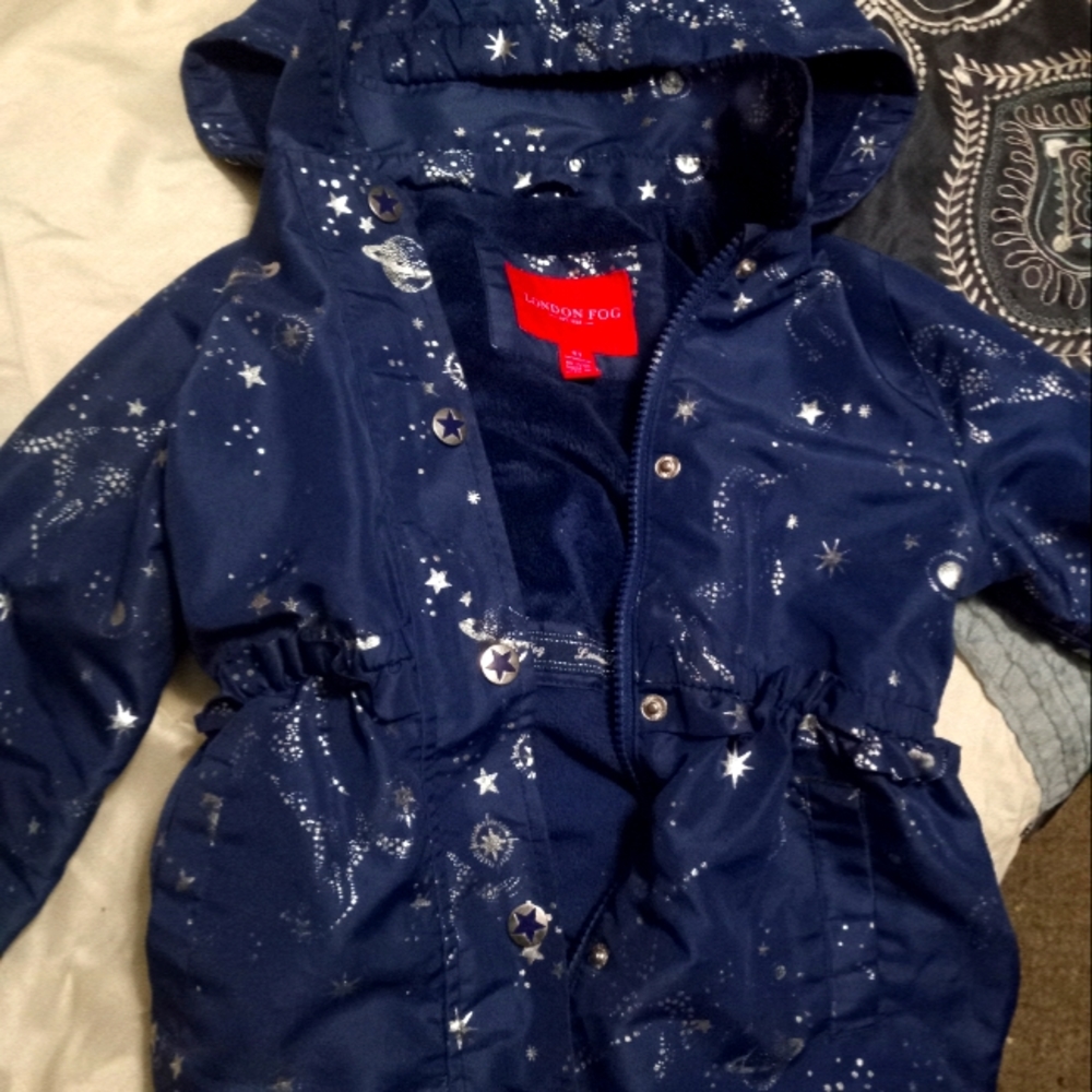 4T London Fog Lightweight Navy Space themed Jacket